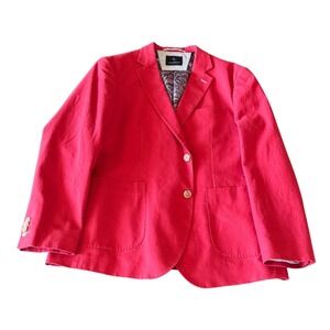 TailorByrd Men's Blazer 44L Red Cotton Sport Coat Suit Jacket Pocket